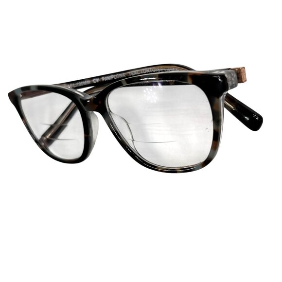 Ellen Tracy Pamplona Eye Glass Frames Only Teal Tortoise Shell 50 15 130 - Picture 4 of 12